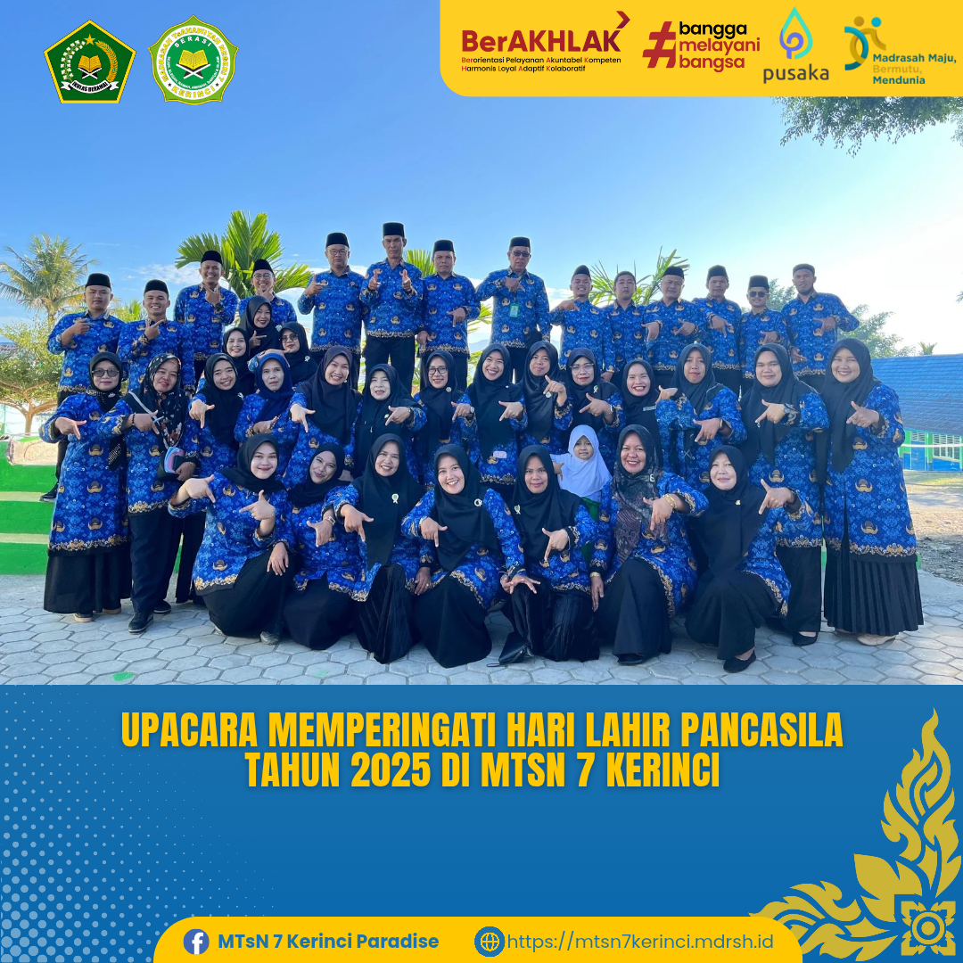 MTsN 7 Kerinci Gelar Upacara Memperingati Hari Lahir Pancasila 