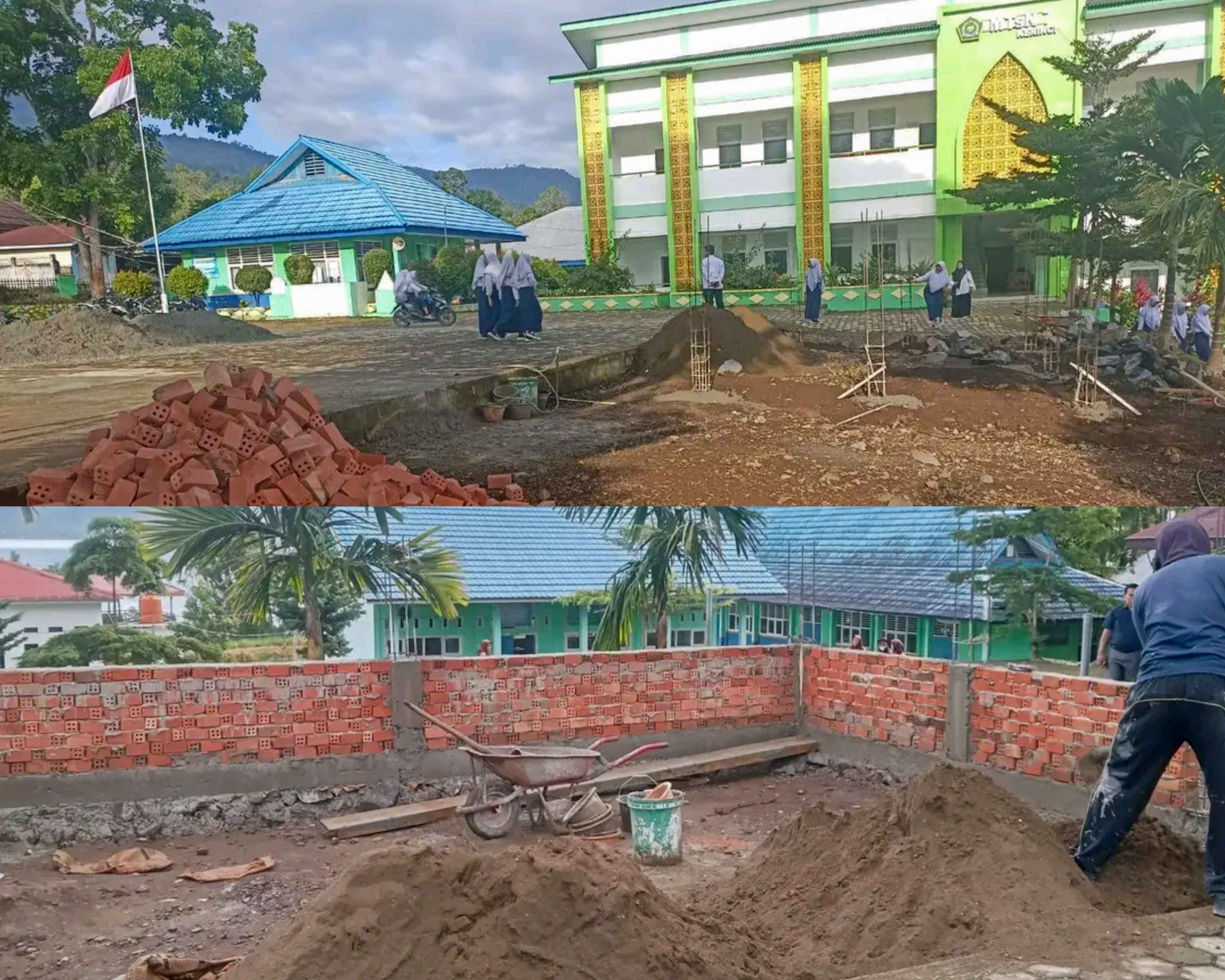 Tingkatkan Sarana, MTsN 7 Kerinci Buat Panggung Penunjang Kegiatan Pembelajaran