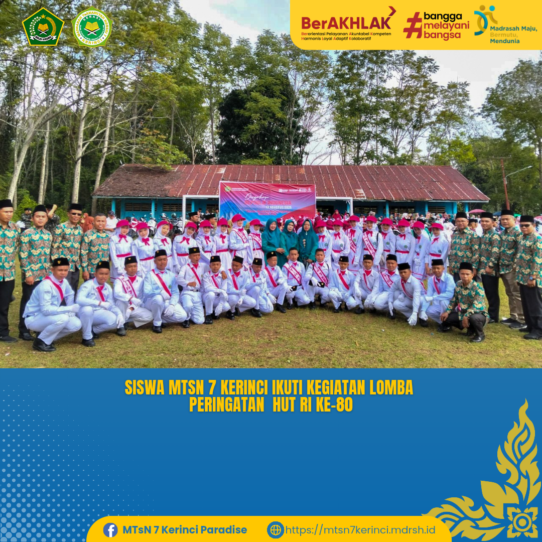 PTK MTsN 7 Kerinci Hadiri Peringatan HUT RI ke-80 di Lapangan Daka Sebukar