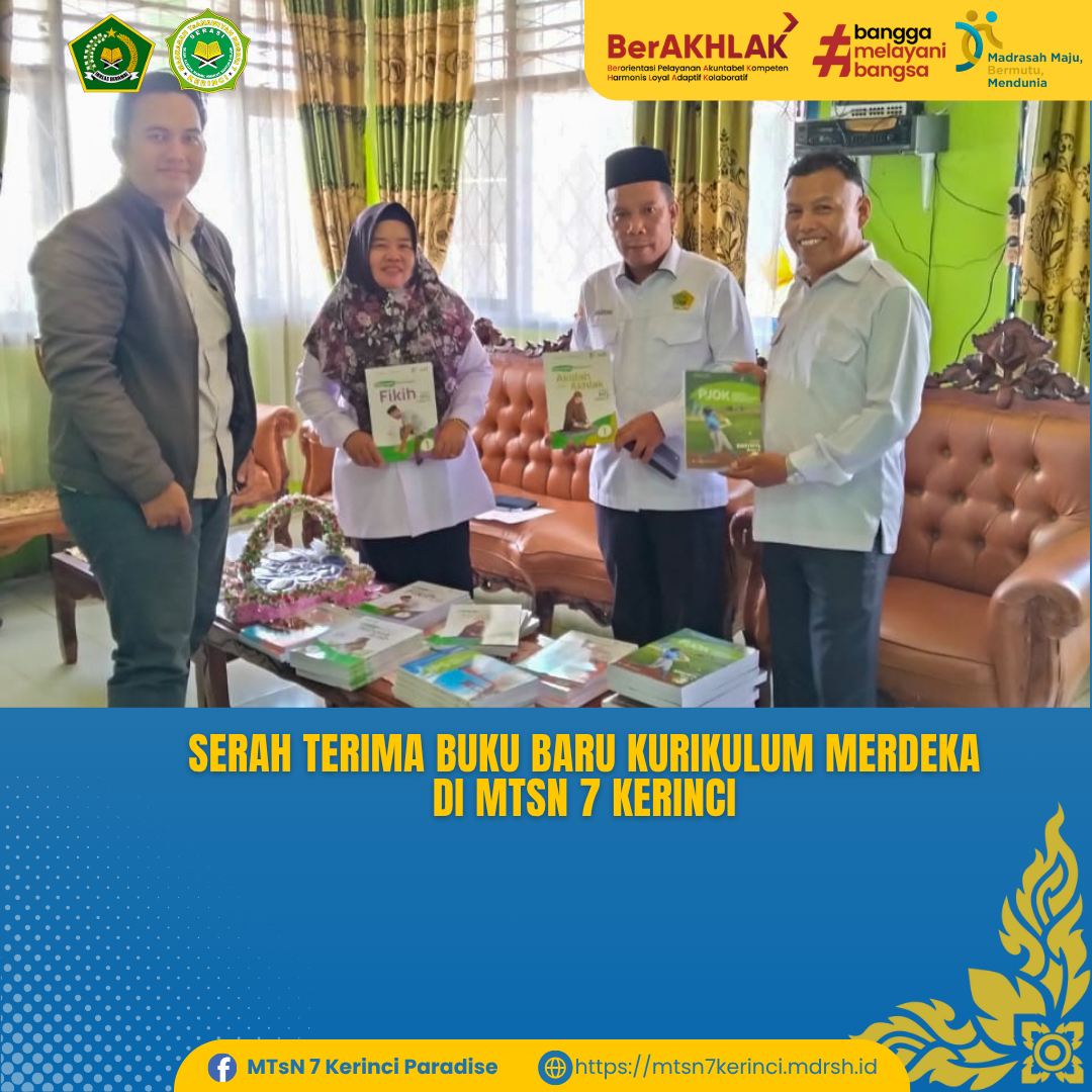 Serah Terima Buku Baru Kurikulum Merdeka di MTsN 7 Kerinci