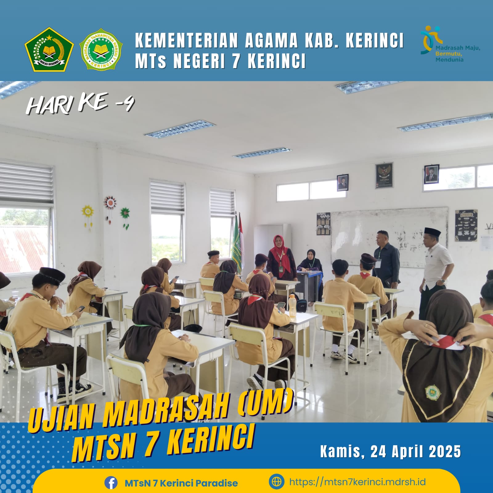 Pengawas Madrasah Apresiasi Pelaksanaan Ujian Madrasah di MTsN 7 Kerinci Pengawas Madrasah Apresiasi Pelaksanaan Ujian Madrasah di MTsN 7 Kerinci
